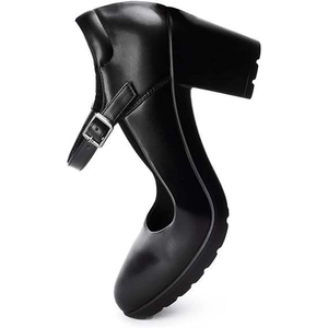 Ladies <strong>Heels</strong> Customized Comfortable Women Arch Support <strong>Closed</strong> <strong>Toe</strong> <strong>Chunky</strong> Block <strong>Heel</strong> Mary Jane Office Shoes Breathable Pumps - Product Image 2