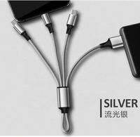 Câble de charge rapide 3 en 1 2A USB pour téléphone, type C, micro USB, porte-clés
