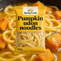 Authentic Asian Pumpkin Udon Noodles-Instant Durum Wheat Cooked Noodles for Soup & Stir Fry Bulk/Box/Bag Packaging
