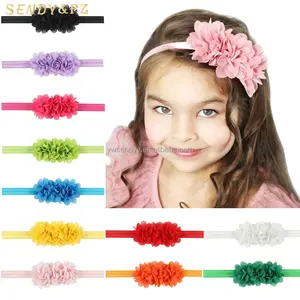 Neuheiten Chiffon Blume Baby Mädchen elastisches Haarband Hochwertige weiche Stirnbänder für Neugeborene Haarschmuck für Babys