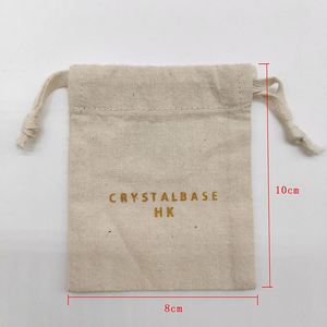 Sac cadeau en mousseline de coton blanc recyclable avec cordon de serrage et logo sérigraphié pour écouteurs et articles d'artisanat, vente en gros - Product Image 2
