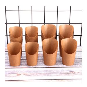 Impression de logo personnalisé, emballage alimentaire en papier kraft noir bon marché pour frites, 12 oz, porte-frites jetable, gobelet en papier pour frites - Product Image 1