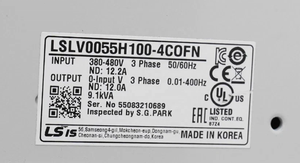 Nuevo Variador de Frecuencia de Alto Rendimiento Original de 5.5kW LSLV0055H100 4COFN Trifásico 380V en Stock - Product Image 3