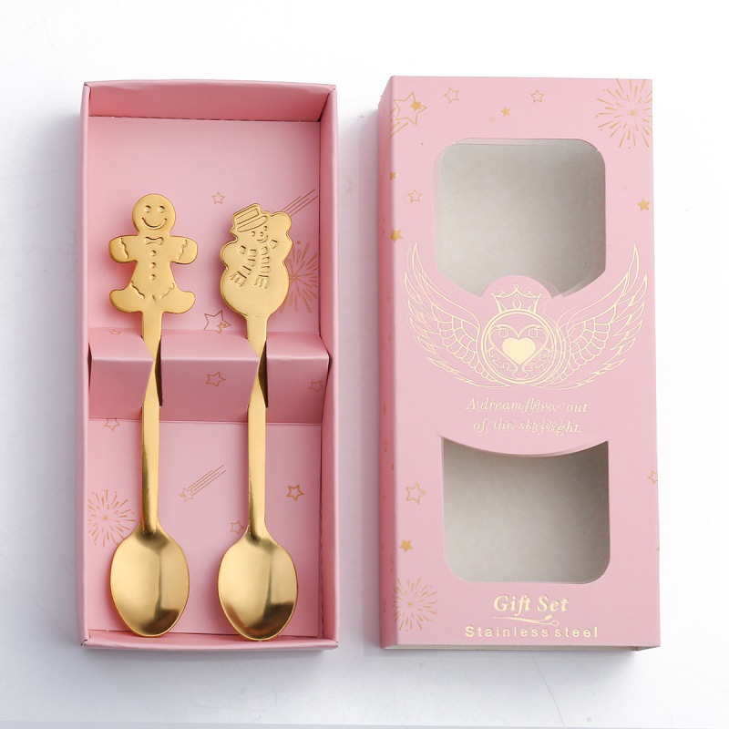 Powder box golden spoon-gingerbread snowman