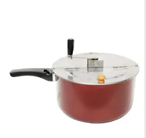 Máquina de palomitas de maíz con manivela manual de aluminio comercial <span class=keywords><strong>Olla</strong></span> de palomitas de maíz con manivela a presión Máquina de palomitas de maíz con manivela manual - Product Image 1