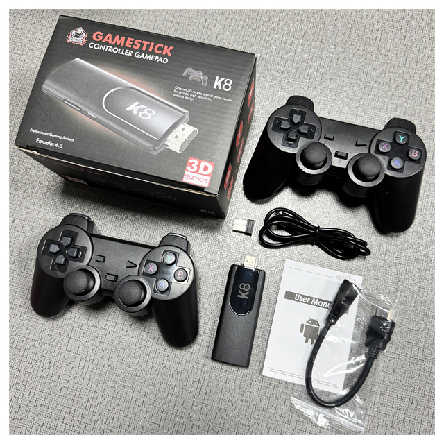 K8 64GB 40000+ Retro 3D Games 4K HD Classic Arcade TV Game Player Box 2.4GHz Wireless Gamepad Home K8 Video Game Console Stick
