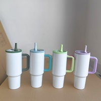 40oz Dubbelwandige Vacuüm Geïsoleerde RVS Tumbler met Kleurrijke Hendel en Deksel voor Aangepast Logo