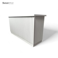 Table de bar pliante portable en contreplaqué, comptoir mobile pour événements avec étagères internes, design cannelé moderne pour location de sièges de mariage