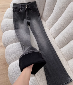 กางเกงยีนส์เอวสูงทรงหลวมขาบานสำหรับผู้หญิง รุ่น <span class=keywords><strong>VVV</strong></span> AL4333-59.99-PTX ทรงตรงเข้ารูปสบายๆ - Product Image 1