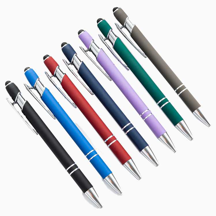 2025 New KRC Aluminum Ballpoint Stylus Pen With Soft Rubber Touch Screens Cheap Custom Logo for Mobile Phone Ball Point