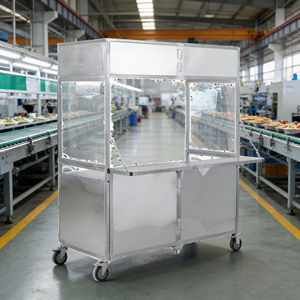 Remorque alimentaire pliable à 4 roues en acier inoxydable, type poussoir, pour la vente de café, de crème glacée, de bonbons, de hot-dogs et de nourriture de rue - Product Image 4