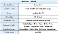 Kit de freinage sur mesure pour étrier de frein Brembo V6 avant 6 pistons avec disques de 355 mm, 380 mm, 400 mm, 405 mm et jantes de 18, 19, 20 pouces pour BMW