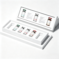 Boîte cadeau cosmétique personnalisée type tiroir en carton blanc avec estampage à chaud et impression UV pour emballage d'ampoules, de poudre lyophilisée et de sérum