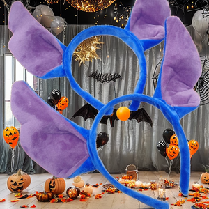 Serre-tête en plastique violet long, motif dessin animé Halloween, pour adultes et enfants, idéal pour les fêtes d'anniversaire et les événements festifs - Product Image 2