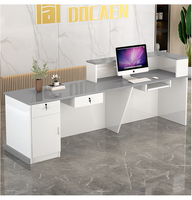 Comptoir de réception moderne pour entreprise - Mobilier commercial - Mobilier de bureau - Bureau au design simple - Comptoir de caisse