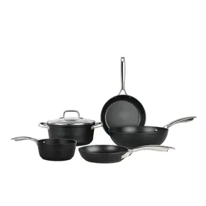 Kitchen Non-stick Pots And Pans Set Non Stick Aluminum Cookware Set With Ceramic Interior Coating