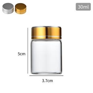 37mm High Clear Gold Plastic Screw Cap Custom Logo Storage Containers 100g <b>Glass</b> <b>Jars</b> Rice Tea Coffee Beans <b>Cookies</b> Jelly - Product Image 2