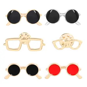 Korean Version Creative Gold Black Sunglasses Glasses Frame Men's Suit Shirt Hundred Pin