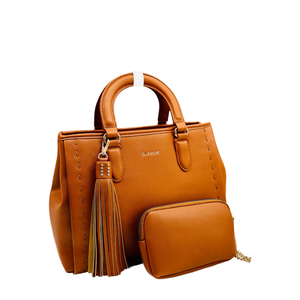 Fashionable Women's Large-Capacity <b>Tote</b> Bag Tassels Versatile Crossbody Handbag Two-Piece Design for Spring Autumn <b>Zip</b> Polyester - Product Image 3