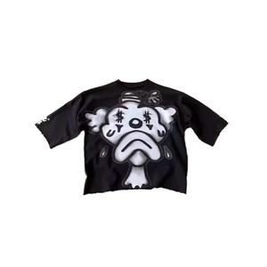 เสื้อยืดโอเวอร์ไซส์สไตล์พังก์ร็อกเรโทรสำหรับผู้ชาย ผ้าคอตตอนเจอร์ซีย์ ฮิปฮอป ฮาราจูกุ สไตล์พิมพ์ลาย - Product Image 5