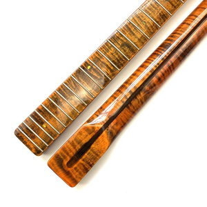 Custom 21 Fret Dark Brown Flame Maple TL <b>Guitar</b> Neck Made in China - Product Image 2