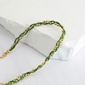 Custom Anti Tarnish Waterproof Luxury Stainless Steel Wholesale 14k 18k <b>Gold</b> Plated Colorful String Thread <b>Bracelet</b> <b>for</b> <b>Women</b> - Product Image 4