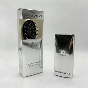 Boîtes en carton rigide argentées pour pinceaux de maquillage, avec logo personnalisé en relief, recyclables, pour pinceaux à cheveux - Product Image 2