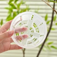 Pots à orchidées en plastique transparents pour le contrôle des racines, 3 tailles, pots de pépinière ronds avec trous de drainage au fond et sur les côtés