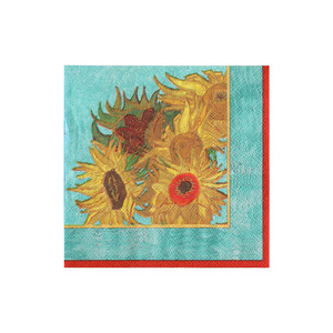 Serviettes imprimées tournesol, décorations de table pour fêtes transfrontalières, serviettes carrées, essuie-tout jetables en gros. - Product Image 5