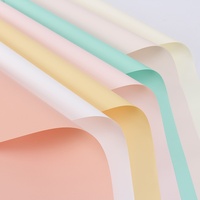 Factory Custom Double-Sided Resin Coated Macaron Solid Color Floral Bouquet Wrapping Waterproof Paperboard Premium Quality
