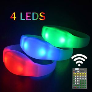 Bracelet LED réglable à 4 LED avec télécommande et activation sonore, 15 couleurs, autonomie de 8 à 10 heures, DMX512 pour festivals de musique - Product Image 4