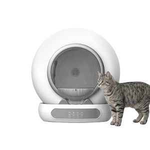 Bac à litière automatique intelligent pour chat, 65L, rond, en plastique, autonettoyant, sans poussière, anti-odeurs, facile à nettoyer pour chats - Product Image 1