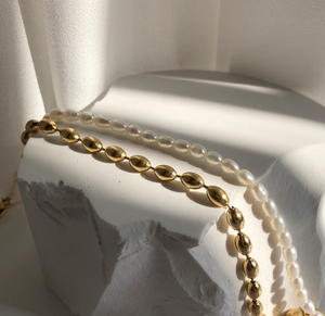 <span class=keywords><strong>Collar</strong></span> de <span class=keywords><strong>perlas</strong></span> para <span class=keywords><strong>hombre</strong></span> y mujer, joyería de acero inoxidable, <span class=keywords><strong>cadena</strong></span> de bola medio ovalada, gargantilla de media perla, joyería de Navidad - Product Image 5