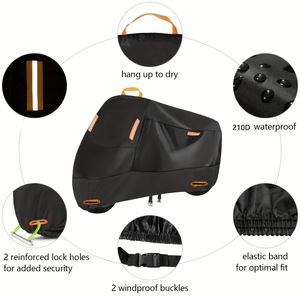 Housse de rangement étanche <span class=keywords><strong>pour</strong></span> vélo avec bandes d'avertissement réfléchissantes et sacs de rangement - Product Image 5