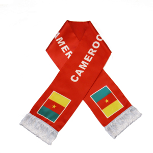 CAMEROUN Drapeau Écharpe En Gros Personnalisé Football Acclamations Produits Fans Drapeau National Écharpe Gland Foulards Châle - Product Image 1