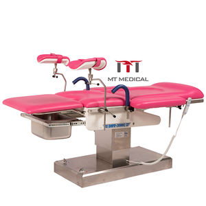 Lit d'accouchement manuel multifonctionnel en acier chirurgical inoxydable Hochey, table d'examen gynécologique hydraulique, <span class=keywords><strong>chaise</strong></span> de salle d'opération - Product Image 4