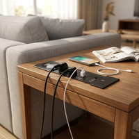 Nouvelle prise de sol encastrable 2026 avec 2 prises et ports USB A+C 110V~220V pour usage commercial
