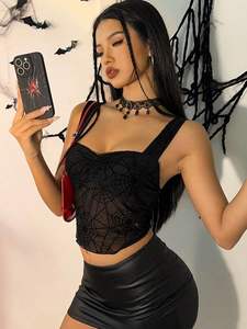 Nuovo gilet Slim senza maniche con vista a ragnatela Sexy per ragazza Sexy e Sexy - Product Image 3