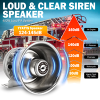 Amplifier Sirine Berkinerja Tinggi 400W, Speaker Klakson Besi, Sirine Keras untuk Ambulans, Mobil Pemadam Kebakaran, Mobil 12V/24V