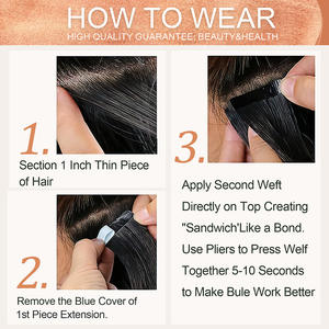 شعر مستعار ريمي فيتنامي برازيلي بشريط لاصق غير مرئي محول سلس للشعر المستعار الحقيقي الأوروبي والأمريكية - Product Image 3