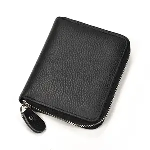 Fashion Card Holder Brieftasche mit Münz tasche Handgemachte kurze Brieftasche Männer Echtes Leder Reiß verschluss Brieftasche