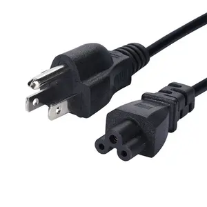 Best Selling 3 Pin US Plug Power Cable IEC C5 Extension AC Power Cord for Hair Dryer Computer Laptop