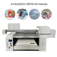 Printer UV Flatbed Digital A1 6090 Printer Format Besar XP600 3 Printhead Putih+Warna+Vernis Printer UV DTF