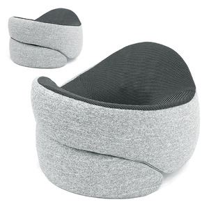 Almohada de Espuma Viscoelástica en Forma de U, Color Gris Claro, 28x14x9cm, Soporte Cervical, Almohada de Viaje para el Cuello - Product Image 3