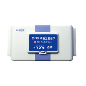 Lingettes humides antibactériennes non parfumées extra douces à 75 % d'alcool, fabriquées sur mesure par une usine OEM, 80 pièces par paquet, pour adultes, nettoyage ménager - Product Image 6