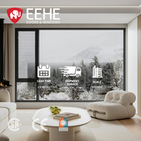 EEHE-Ventana abatible horizontal certificada NFRC, ventanas abatibles de aluminio impermeables insonorizadas con doble acristalamiento