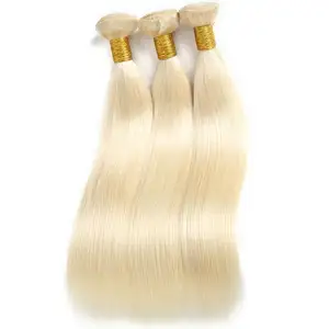 Tessuto/estensione dei capelli biondi russi grezzi vergini all'ingrosso di alta qualità 613, capelli brasiliani vergini biondi dei capelli europei 613