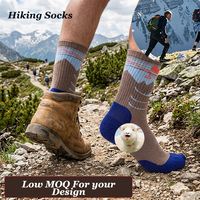 Calze da trekking personalizzate in lana merino con suola ammortizzata per il tuo startup: supporto per il tuo brand, calze a mezza gamba che mantengono il calore.