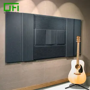 Lightweight Noise Cancelling Acoustic Solution Fireproof PET Polyester Fiber Acoustic Panel For Auditorium