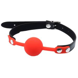 Bola de sujeción de cuero BDSM, mordaza, tapón bucal de silicona, <span class=keywords><strong>bozal</strong></span> de Bondage ajustable <span class=keywords><strong>con</strong></span> correa para parejas adultas, juguete sexual SM Roleplay - Product Image 4